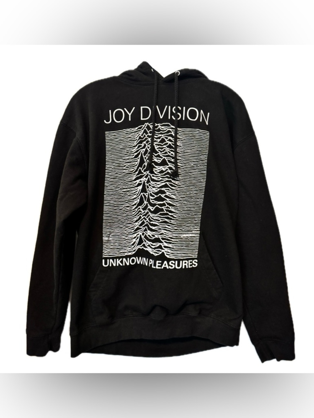 Joy Division Unknown Pleasures Hoodie Large Black Band Graphic Pullover Rock Off